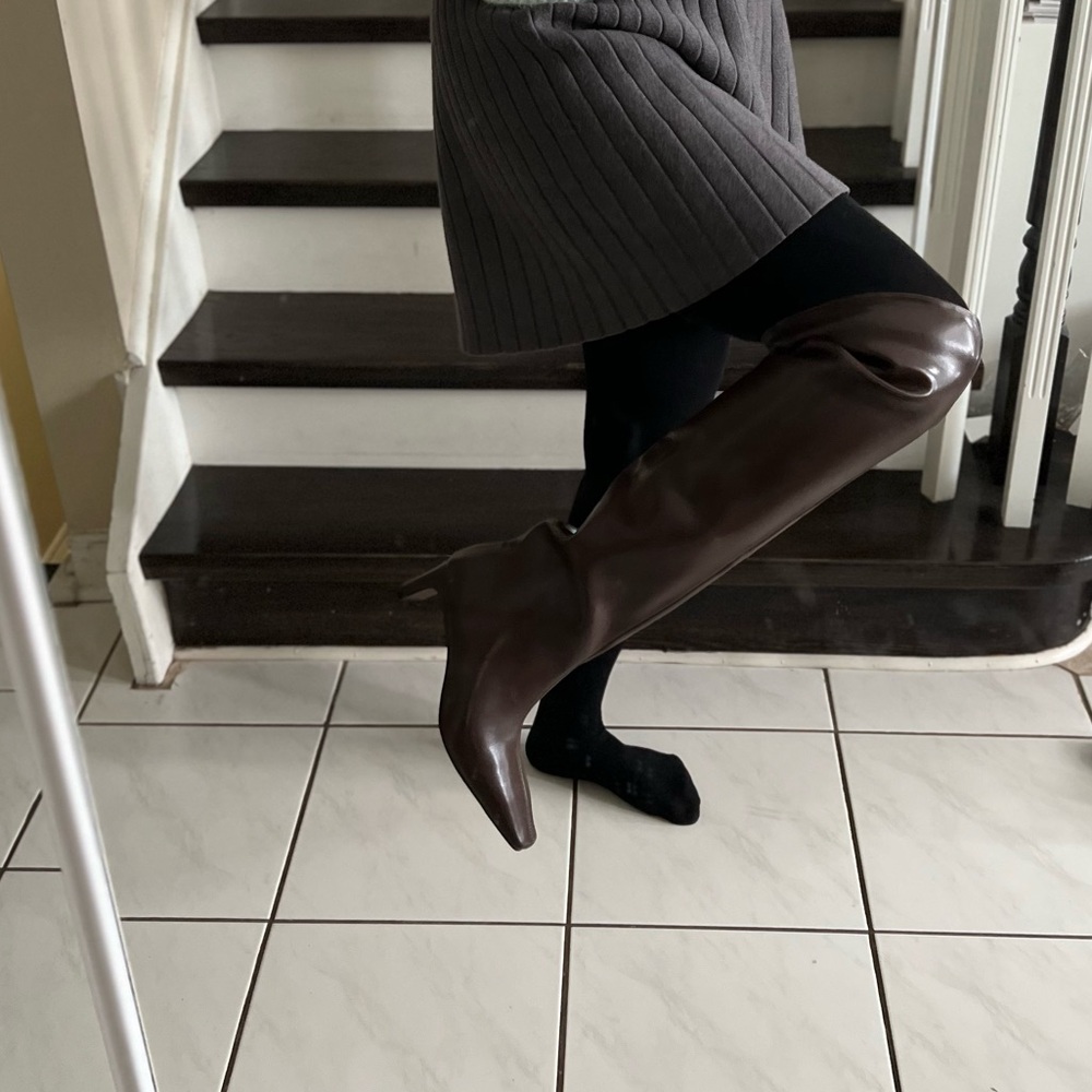 Brown Over the knee leather Boots - Picture 6 of 10